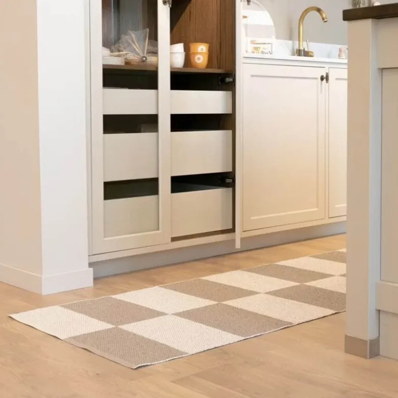 Gangteppe Square 250x70 cm beige/hvit