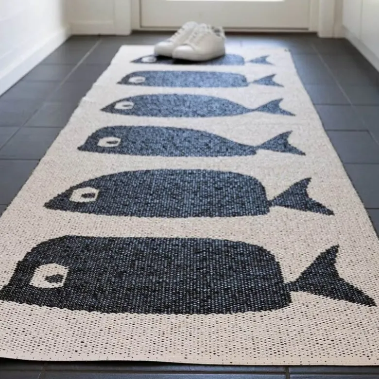 Gangteppe Whale 250x70 cm svart/hvit