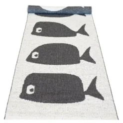 Gangteppe Whale 250x70 cm svart/hvit
