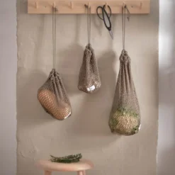 Gjenbrukbar nettpose stor 40x30 cm clay