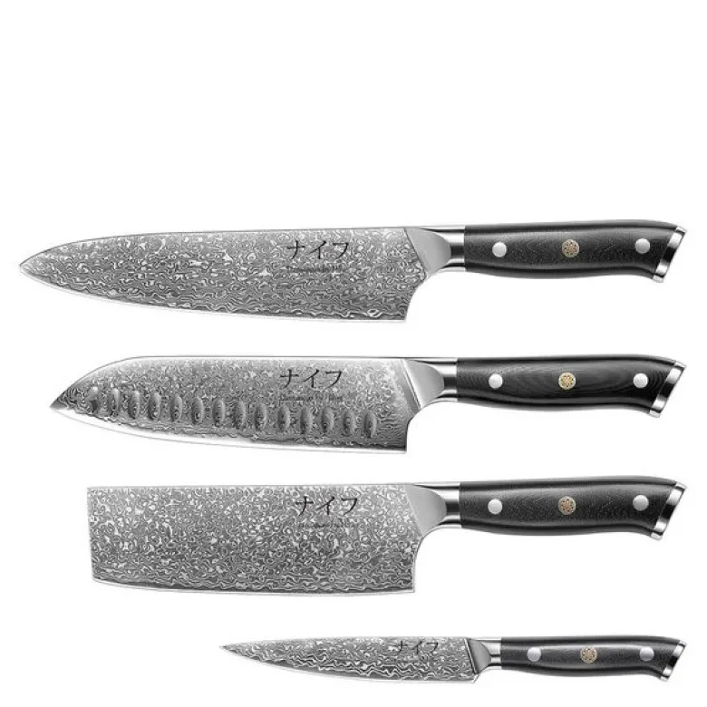G10 knivsett 4 deler svart