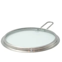 Glasslokk 20 cm børstet stål