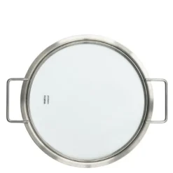Glasslokk 24 cm børstet stål