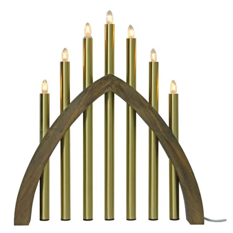 Gotland adventsstake 45 cm gråbeis/matt messing