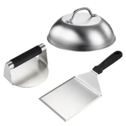 GrillKit burgersett børstet stål/svart