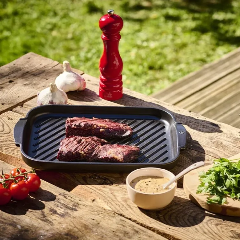Grill2Table rillet grillplate 38x26 cm svart