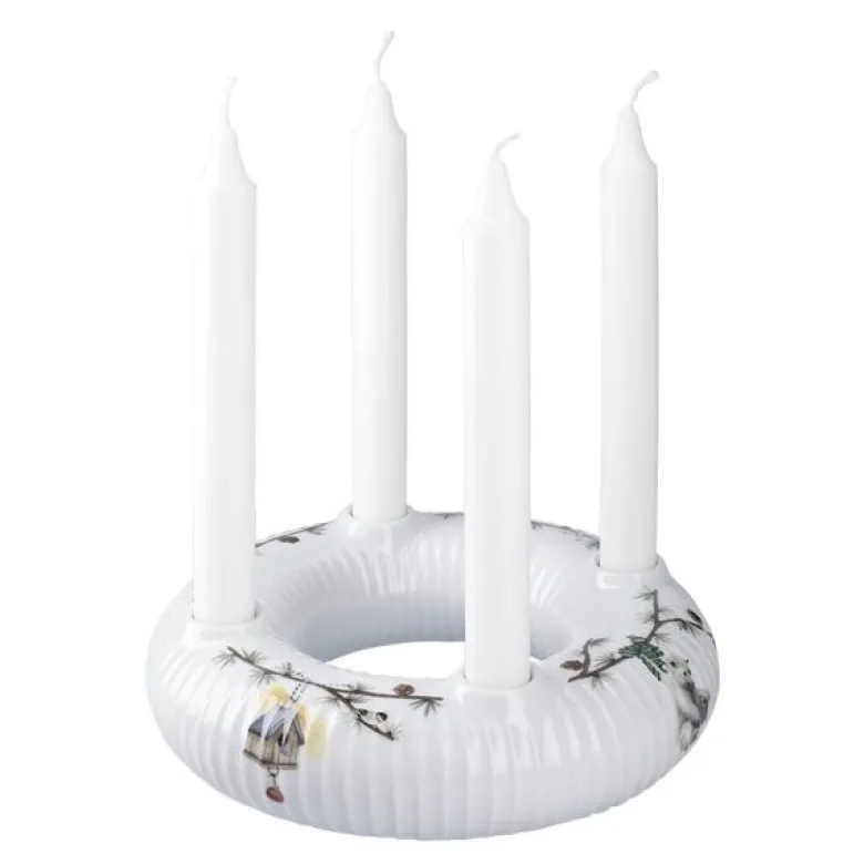 Hammershøi Christmas adventsstake 21,5 cm hvit m/dekor