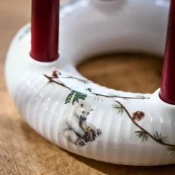 Hammershøi Christmas adventsstake 21,5 cm hvit m/dekor