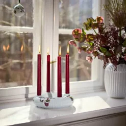 Hammershøi Christmas adventsstake 21,5 cm hvit m/dekor