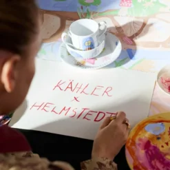 Hammershøi Kids sett med krus/tallerken og skål hvit m/deko