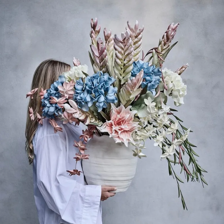 Happia blomsterdekorasjon 4 cm grønn