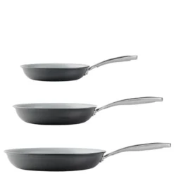 Hard Anodized stekepannesett 3 stk 20 cm + 25 cm + 30 cm grå