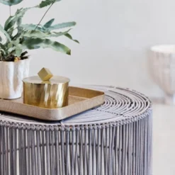 Harper sidebord 2 stk rotting 65x65x45 cm rattan/grå