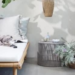 Harper sidebord 2 stk rotting 65x65x45 cm rattan/grå