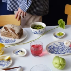 Haru dippskål 10 cm mummi hvit/blå