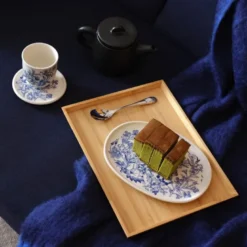 Haru minitallerken 12 cm mummi hvit/blå