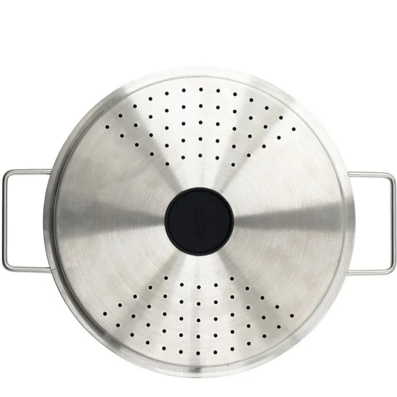 Hellelokk 24 cm svart/stål