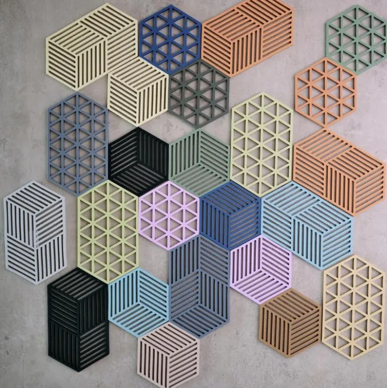 Hexagon bordskåner 24 cm black