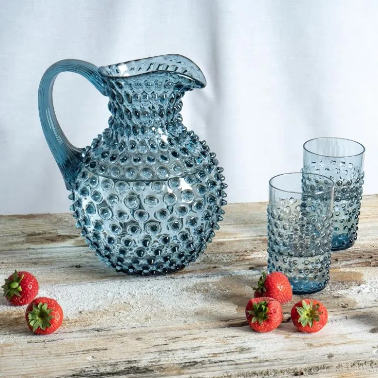 Hobnail karaffel 2L misty blue
