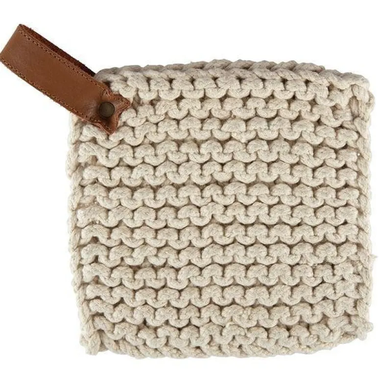 Home grytelapp strikket beige