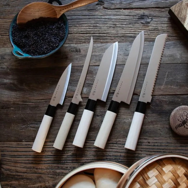 Houcho knivsett 5 kniver balsabox