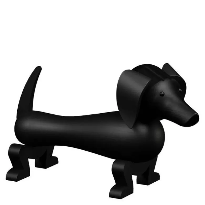Hund liten mørk beiset