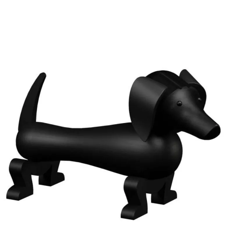 Hund medium mørk beiset