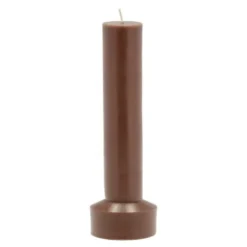 Hvils kubbelys 7x20 cm parafin/stearin brown