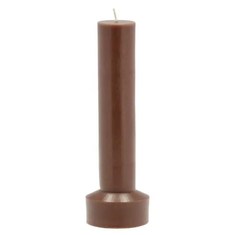 Hvils kubbelys 7x20 cm parafin/stearin brown