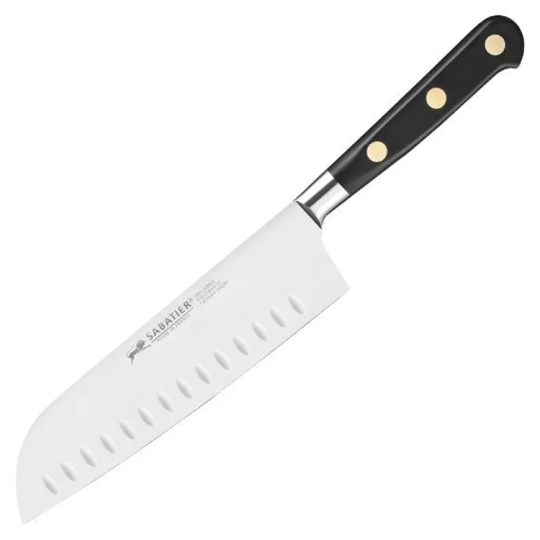 Ideal santokukniv 18 cm stål/svart