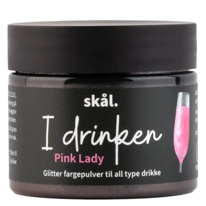 I drinken fargepulver glitter pink lady