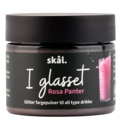 I glasset glitterfarge rosa panter