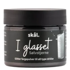 I glasset glitterfarge sølvstjerne