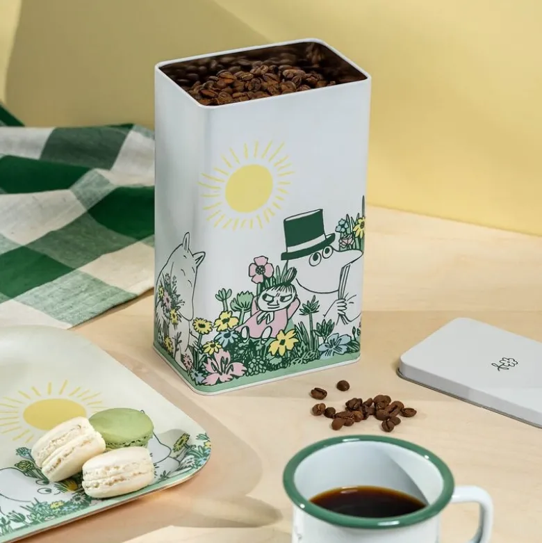 I Hagen kaffeboks 12x20 cm hvit/grønn