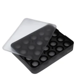 Isbitform kuler m/ lokk 3 cm svart