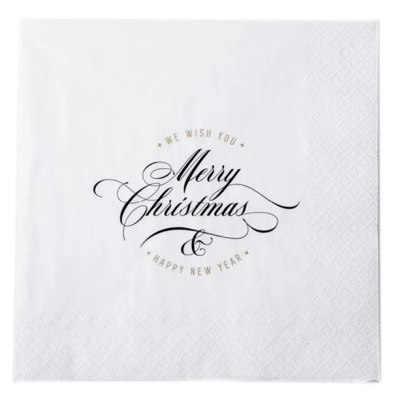 Juleserviett merry christmas 40x40 cm