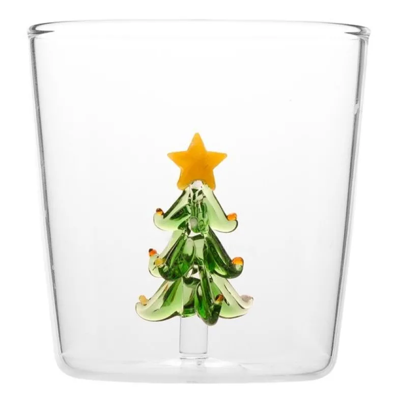Jul vannglass med figur 35 cl juletre