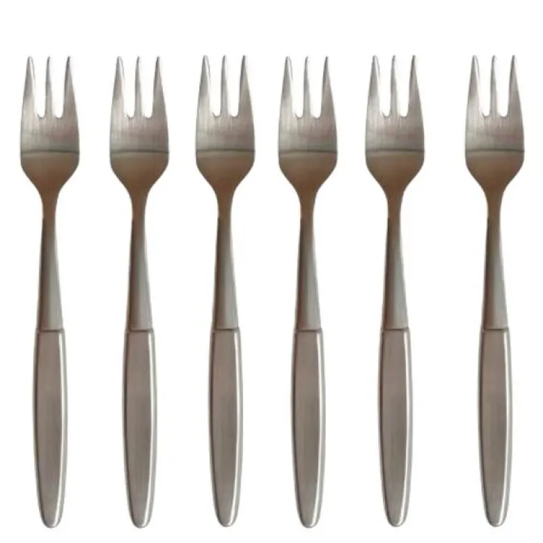 Kakegaffel 16 cm 6 stk børstet stål
