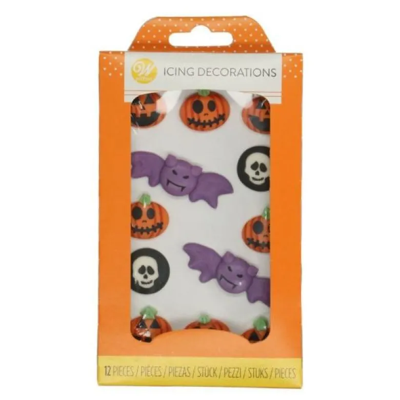 Kakepynt halloween royal icing 12 stk