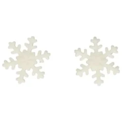 Kakepynt spiselig snøstjerne 12 stk hvit