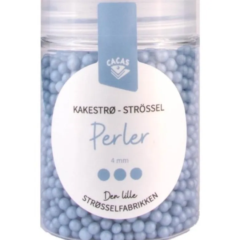 Kakestrøssel perler 4 mm 90g isblå