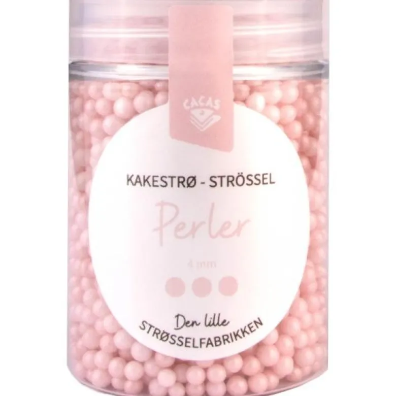 Kakestrøssel perler 4 mm 90g rosa pastell