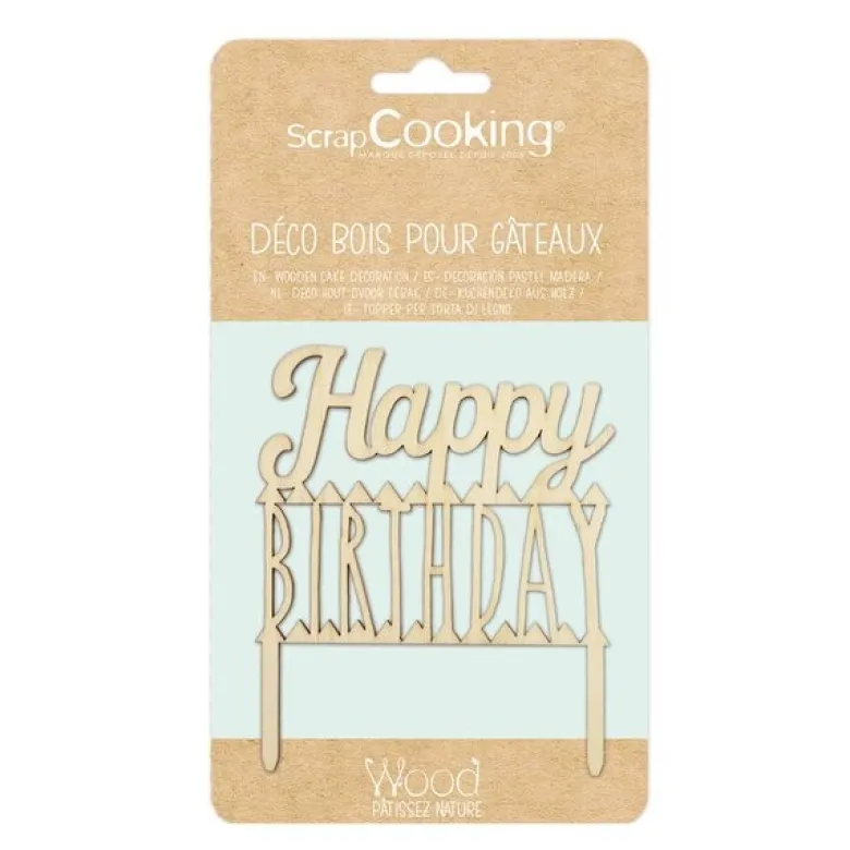 Kaketopp i tre Happy Birthday