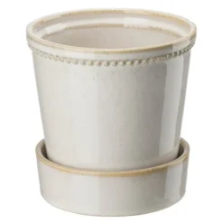 Karmen krukke med skål 13,6 cm beige