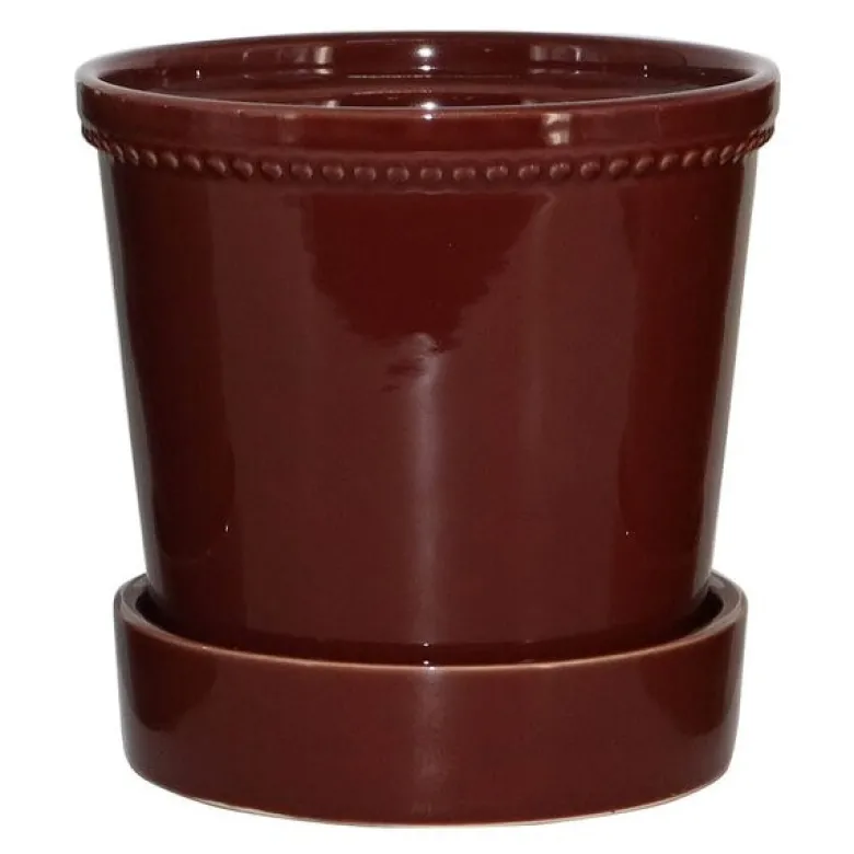 Karmen krukke med skål 13,6 cm bordeaux