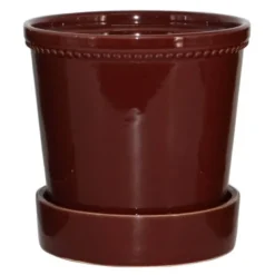 Karmen krukke med skål 17 cm bordeaux