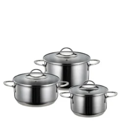 Kitchen Essentials grytesett 3 deler 1,8/2,8/3,5L med lokk blank