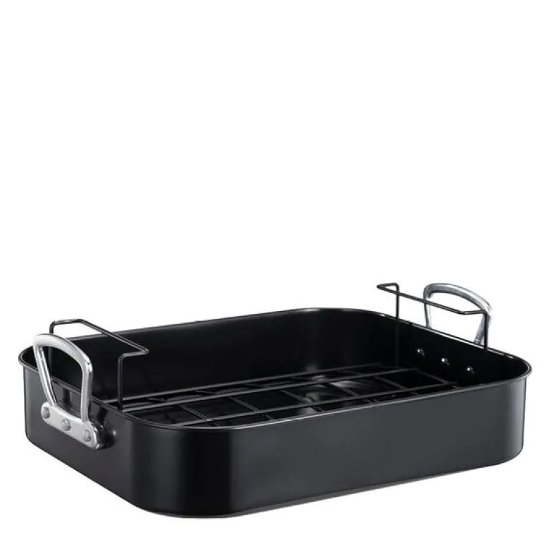 Kitchen Essentials ildfast form med håndtak 40x32x12 cm stål/svart