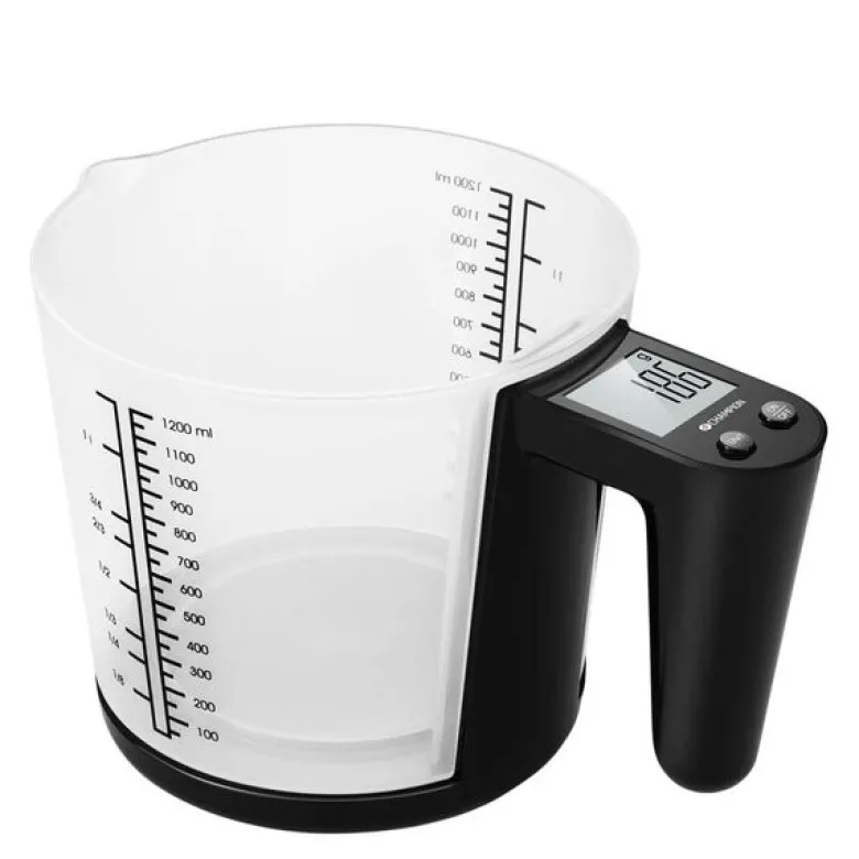 Kjøkkenvekt med målebeger 3 kg 1200 ml KV310 svart
