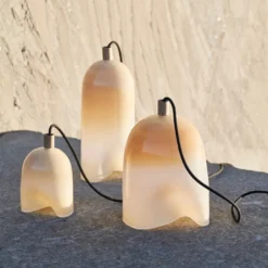 Klem lampe medium 28 cm pearl